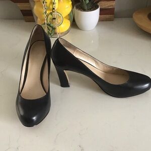 Nine West Black Leather Heels